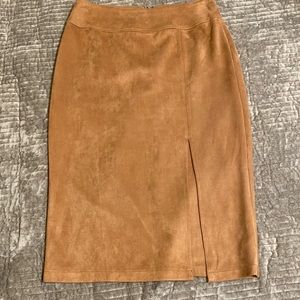 Pencil suede skirt